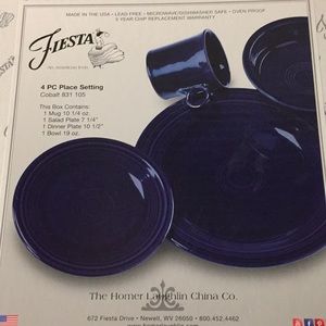 Fiestaware Cobalt Blue 4pc place setting